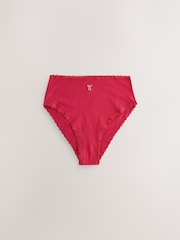 Christmas Check High Waist High Leg Cotton and Lace Knickers 4 Pack - Image 3 of 7
