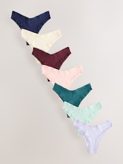 Viola/verde - Cotone e Pizzo Slip 7 Confezione - Immagine 1 di 10