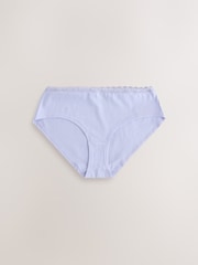 Purple/Green Short Cotton and Lace Knickers 7 Pack - Image 2 of 10