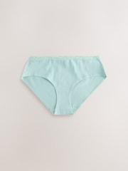 Purple/Green Short Cotton and Lace Knickers 7 Pack - Image 3 of 10