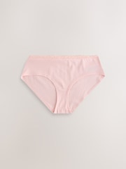 Purple/Green Short Cotton and Lace Knickers 7 Pack - Image 4 of 10