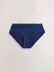 Purple/Green Short Cotton and Lace Knickers 7 Pack - Image 6 of 10