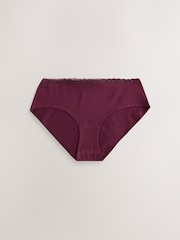 Purple/Green Short Cotton and Lace Knickers 7 Pack - Image 8 of 10
