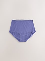 Blue Ditsy Full Brief Cotton Logo Knickers 4 Pack - Image 3 of 10