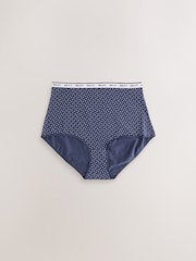Blue Ditsy Full Brief Cotton Logo Knickers 4 Pack - Image 4 of 10