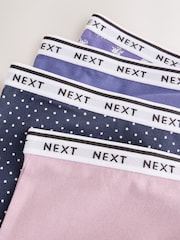 Blue Ditsy Full Brief Cotton Logo Knickers 4 Pack - Image 7 of 10