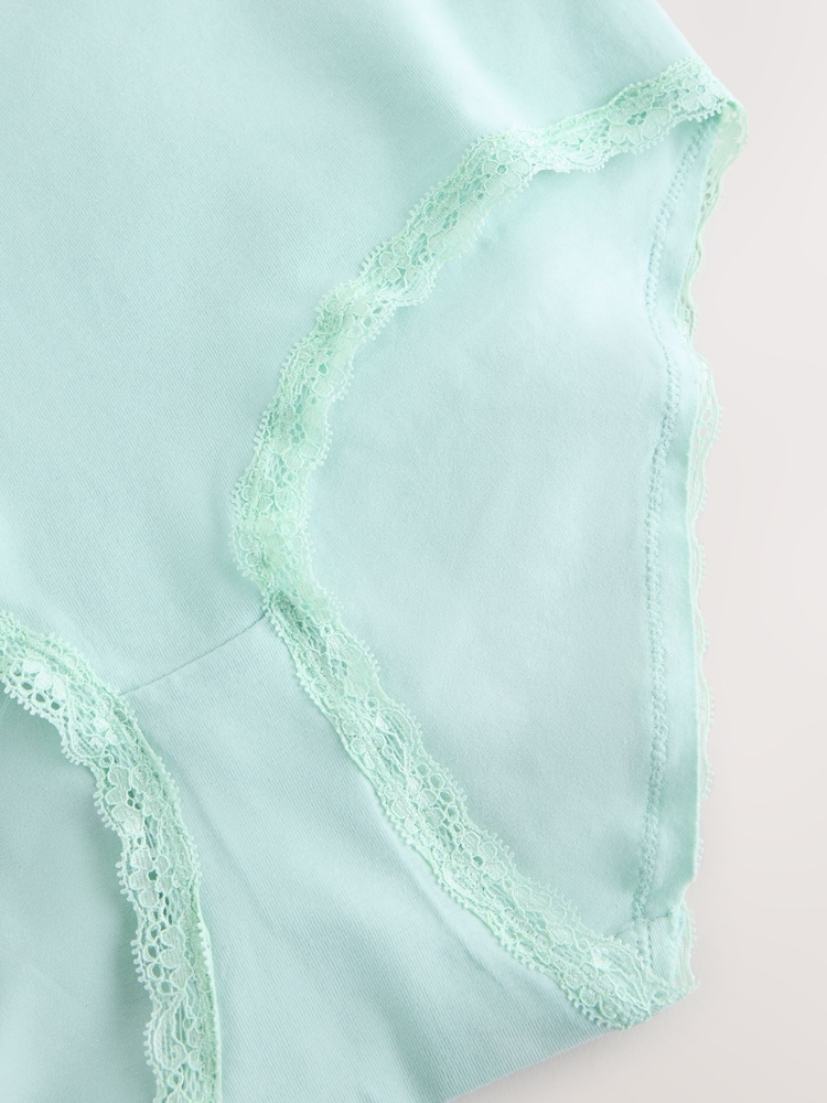 Lilla/Grønn - Knickers i bomull og blonder 7 Pakke - Bilde 10 av 10