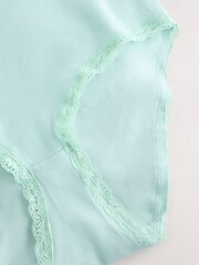 Purple/Green Midi Cotton and Lace Knickers 7 Pack - Image 14 of 14