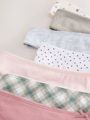 Spot & Check Thong Cotton Rich Knickers 7 Pack - Image 10 of 10