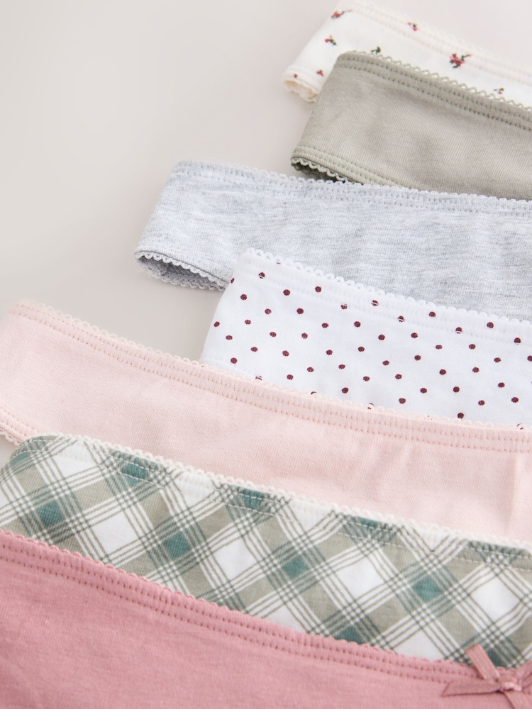 Spot & Check Thong Cotton Rich Knickers 7 Pack - Image 10 of 10 Spot & Check Thong Cotton Rich Knickers 7 Pack - Image 10 of 10