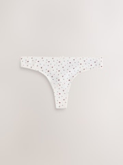 Spot & Check Thong Cotton Rich Knickers 7 Pack - Image 2 of 10