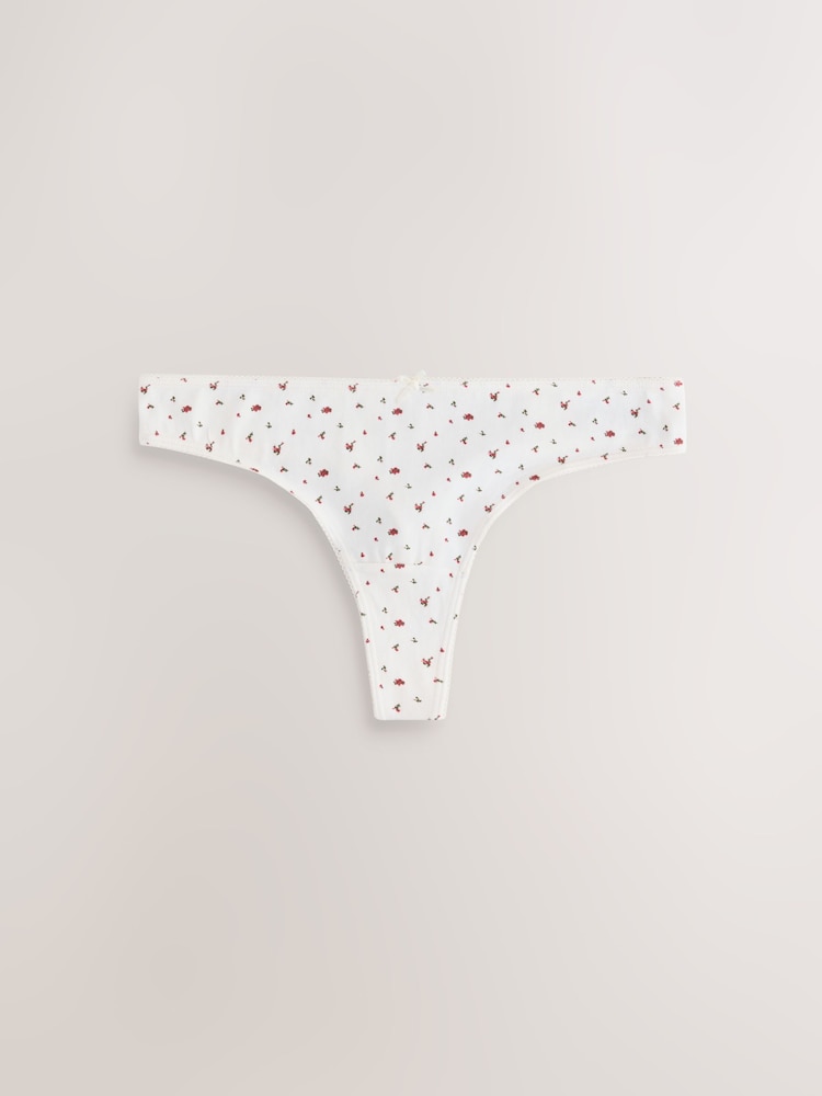 Spot & Check Thong Cotton Rich Knickers 7 Pack - Image 2 of 10 Spot & Check Thong Cotton Rich Knickers 7 Pack - Image 2 of 10