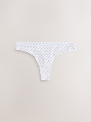 Spot & Check Thong Cotton Rich Knickers 7 Pack - Image 5 of 10
