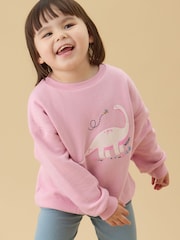 MORI Pink Dinosaur Supersoft Oversized Sweatshirt - Image 1 of 5