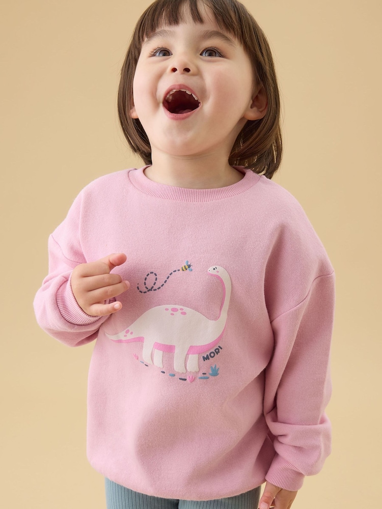 MORI Pink Dinosaur Supersoft Oversized Sweatshirt - Image 2 of 5