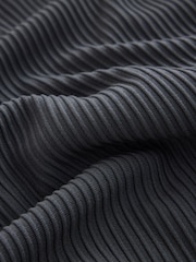 Slate Grey Textured Smart Zip Neck Polo Shirt - Image 7 of 7