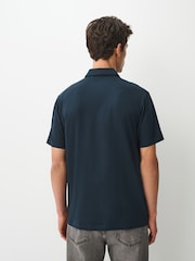 Navy Regular Fit Motionflex Short Sleeve Polo Shirt - Image 3 of 7