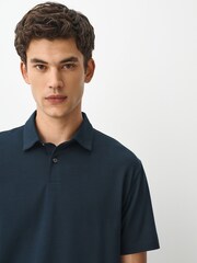 Navy Regular Fit Motionflex Short Sleeve Polo Shirt - Image 4 of 7