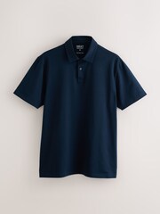 Navy Regular Fit Motionflex Short Sleeve Polo Shirt - Image 5 of 7