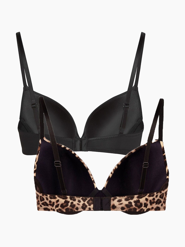 Hunkemöller Black/Leopard Padded Underwired Bras 2 Pack - Image 5 of 5 Hunkemöller Black/Leopard Padded Underwired Bras 2 Pack - Image 5 of 5