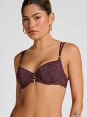 Hunkemöller Brown Panama Padded Underwired Bikini Top - Image 1 of 5