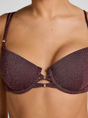 Hunkemöller Brown Panama Padded Underwired Bikini Top - Image 3 of 5