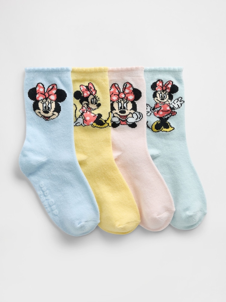 Gap Multi Disney Minnie Mouse Crew Neck Socks 4 Pack - Image 1 of 1 Gap Multi Disney Minnie Mouse Crew Neck Socks 4 Pack - Image 1 of 1