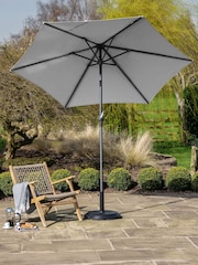 Pacific Luna Grey Riva Round Garden Parasol - Image 2 of 6