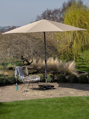 Pacific Taupe Riva Round Garden Parasol - Image 1 of 5