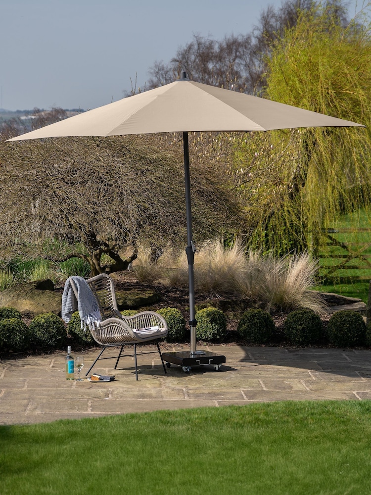 Pacific Taupe Riva Round Garden Parasol - Image 1 of 5