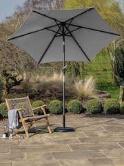 Pacific Luna Grey Riva Round Garden Parasol - Image 2 of 6