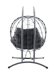 Pacific Anthracite Lyon Outdoor Hanging 2 Seater Chair - Image 6 of 6