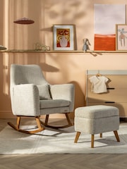 Tutti Bambini Teddy Mushroom Oscar Luxe Rocking Nursing Chair & Footstool - Image 1 of 7