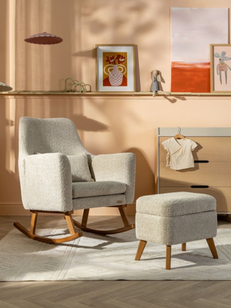 Tutti Bambini Teddy Mushroom Oscar Luxe Rocking Nursing Chair & Footstool - Image 1 of 7 Tutti Bambini Teddy Mushroom Oscar Luxe Rocking Nursing Chair & Footstool - Image 1 of 7