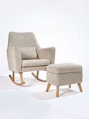 Tutti Bambini Teddy Mushroom Oscar Luxe Rocking Nursing Chair & Footstool - Image 6 of 7