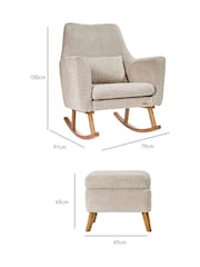 Tutti Bambini Teddy Mushroom Oscar Luxe Rocking Nursing Chair & Footstool - Image 7 of 7