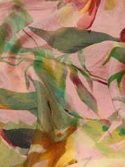 Monsoon Pink Aimee Lou Large Floral Silk Scarf - Image 2 of 2