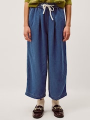 Monsoon Blue Rhea Tie Front Denim Trousers - Image 1 of 4