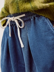 Monsoon Blue Rhea Tie Front Denim Trousers - Image 3 of 4