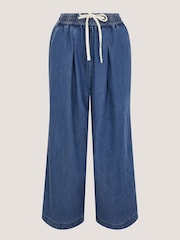 Monsoon Blue Rhea Tie Front Denim Trousers - Image 4 of 4
