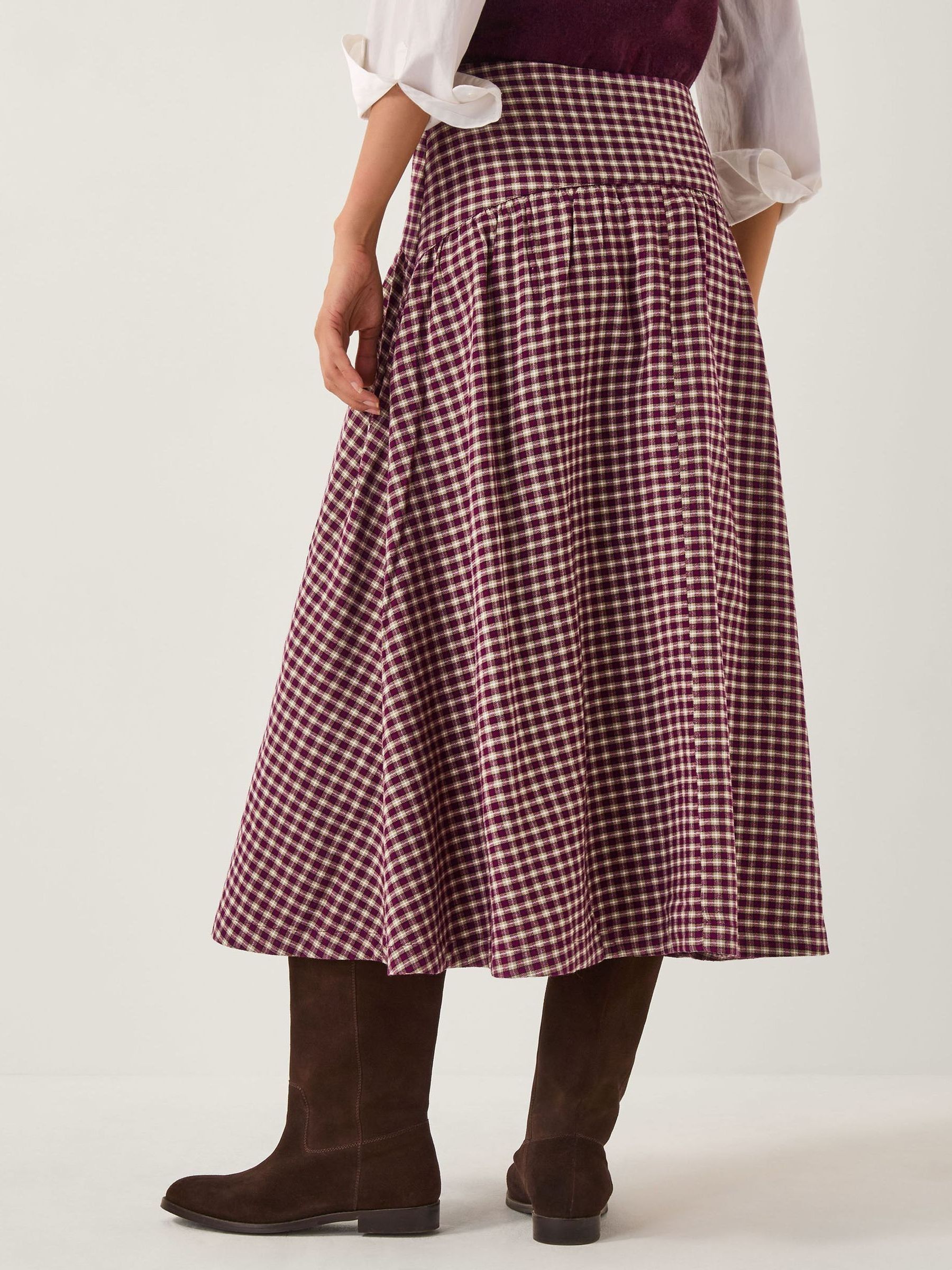 Buy Monsoon Red Agatha Check Drop Waist Midi Skirt from Next USA