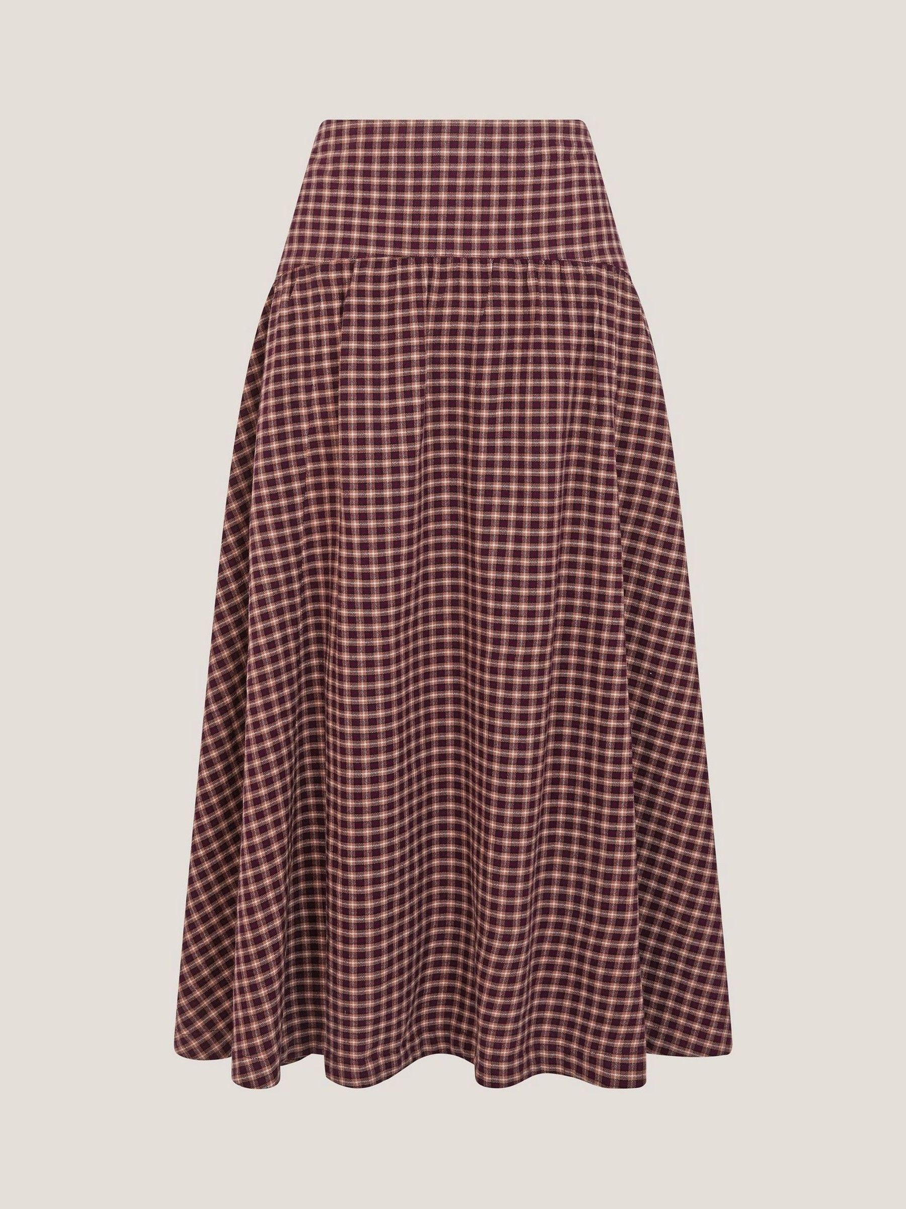 Buy Monsoon Red Agatha Check Drop Waist Midi Skirt from Next USA