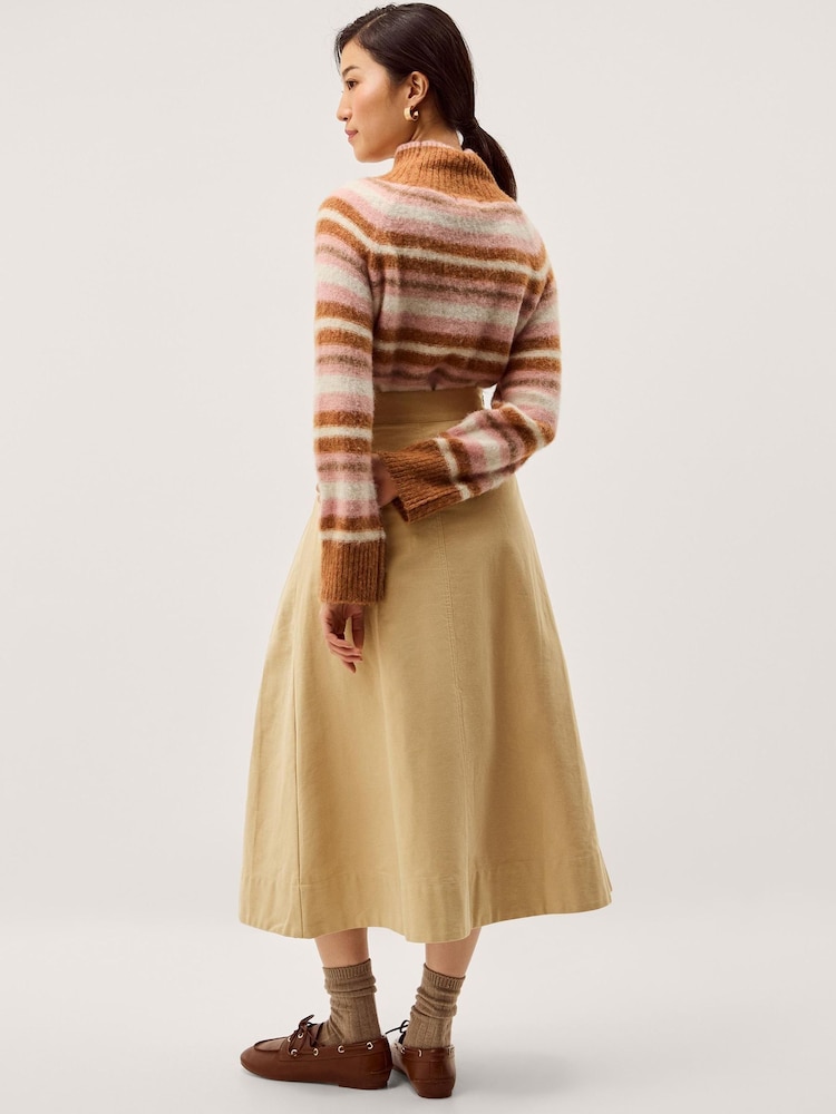 Monsoon plissert midiskjørt med valmuespenne - Bilde 2 av 5