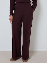 Threadbare Brown Wide Leg Seam Detail Ribbed Wide Leg Joggers - Image 2 of 4