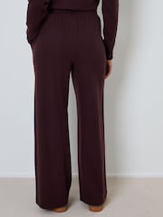 Threadbare Brown Wide Leg Seam Detail Ribbed Wide Leg Joggers - Image 4 of 4
