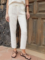 白色 - Threadbare亞麻混紡窄牛仔褲 - 圖片 1/4