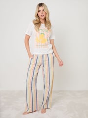 Threadbare Cream Lemonade Graphic Print Cotton Pyjamas Set - Image 3 of 4