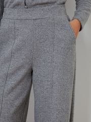 Threadbare Grey Wide Leg Seam Detail Ribbed Wide Leg Joggers - Image 3 of 4