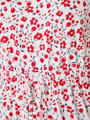 Threadbare Red Drawstring Waist Boat Neck Cotton Jersey Maxi Dress - Image 5 of 5