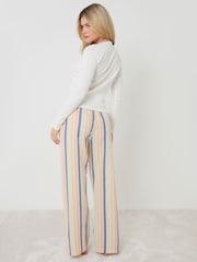 Threadbare Cream Stripe Button Front Cotton Pyjamas Set - Image 2 of 4